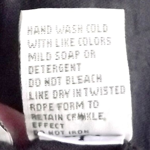 Vintage BROOM Skirt, S, BROWN Crinkled Rayon, Concho buttons, Elastic waist - Picture 11 of 13